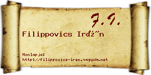 Filippovics Irén névjegykártya
